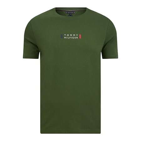 Camiseta Tommy Hilfiger Brand Love Print Tee Unissex Verde