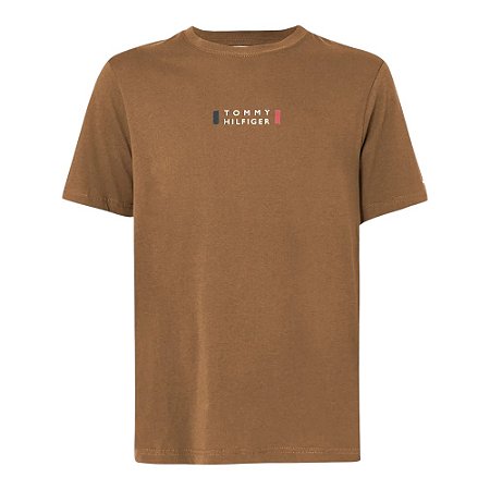 Camiseta Tommy Hilfiger Brand Love Small Hilfiger Tee Marrom