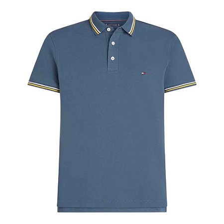 Camisa Polo Tommy Hilfiger Tipped Slim Fit Seasonal Azul