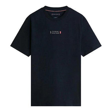 Camiseta Tommy Hilfiger Brand Love Print Tee Azul Marinho