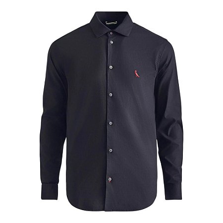 Camisa Social Reserva Enxuto Elastano Masculino Preta