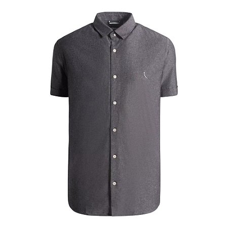 Camisa Social Reserva Oxford Color Masculino Cinza Escuro