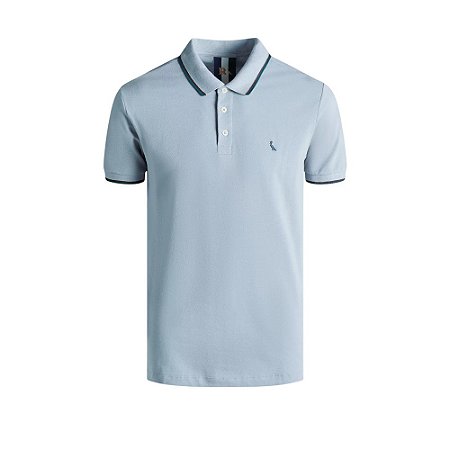 Camisa Polo Reserva Friso Duplo Masculino Azul claro