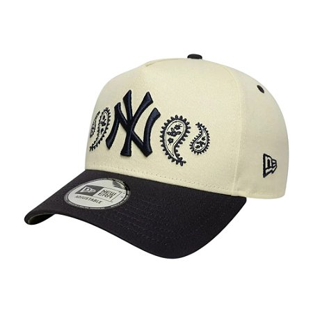 Boné New Era 940Ef Paisley New York Yankees Off White