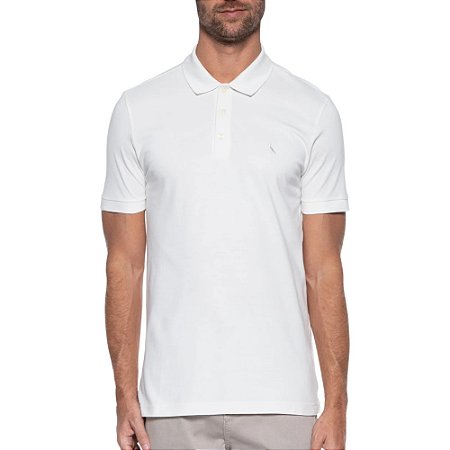 Camisa Polo Reserva Regular Piquet Branco Masculino
