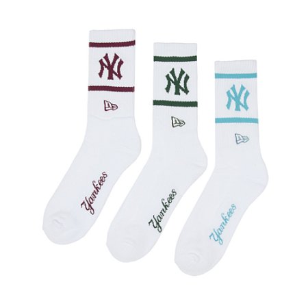 Kit Meia New Era Cano Longo New York Yankees MLB Branco