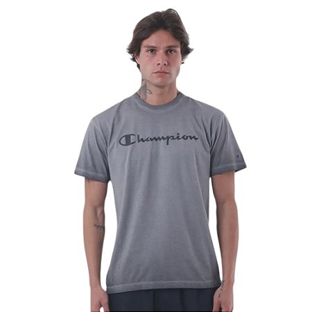 Camiseta Champion Stone Script Cinza Masculino
