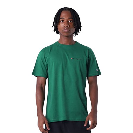 Camiseta Champion Ath Mini Script Logo Ink Verde Masculino