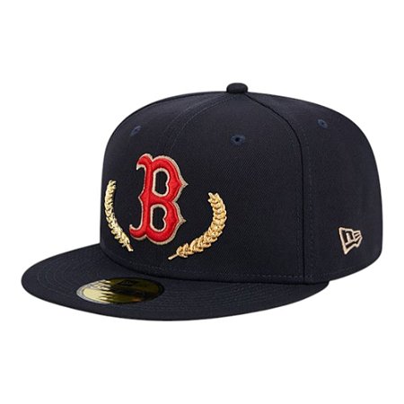 Boné New Era Gold Leaf 5950 Boston Red Sox Marinho Masculino