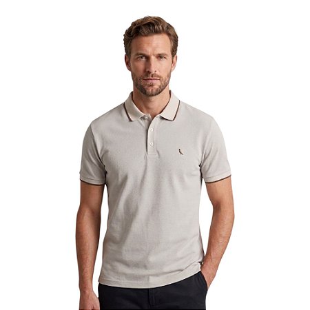 Camisa Polo Reserva Enxuto Friso Unico Masculino Aveia