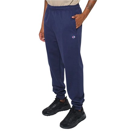 Calça Moletom Champion Elastico Masculino Marinho