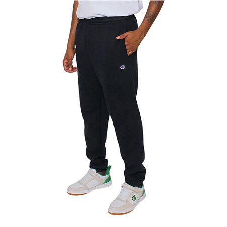 Calça Moletom Champion Elástico Masculino Preto
