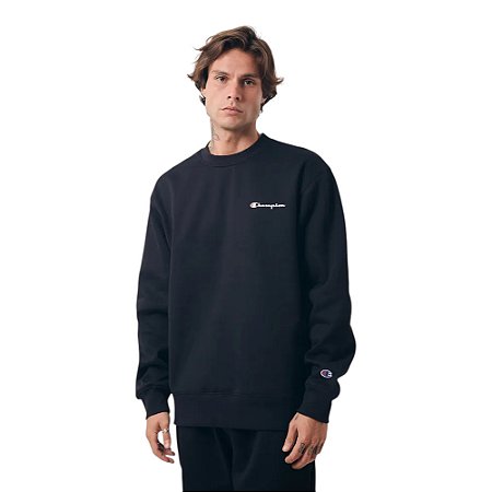 Moletom Champion Crewneck Athletic Mini Script Preto