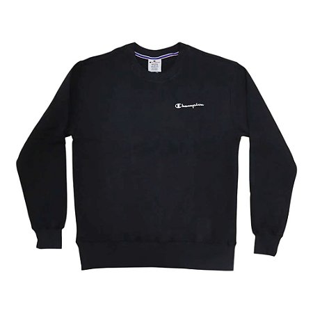 Moletom Champion Crewneck Athletic Mini Script Preto