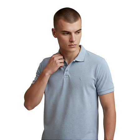 Camisa Polo Reserva Piquet Denali Masculino Azul Claro