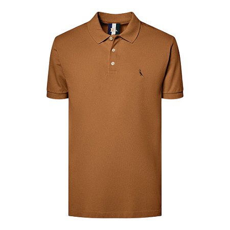 Camisa Polo Reserva Piquet Classica Masculino Caramelo