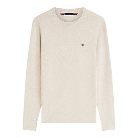Suéter Tommy Hilfiger Essential Cotton C Neck Masculino Bege