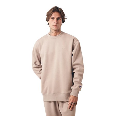 Moletom Champion Crewneck Athletic Dark Khaki Masculino