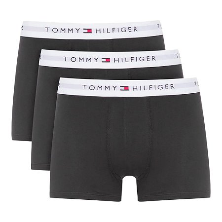 Cueca Tommy Hilfiger Kit Com 3 Unidades Masculino Preto