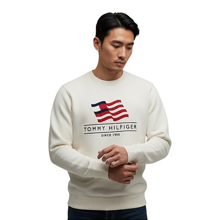 Moletom Tommy Hilfiger Americana Main Terry Crew Masculino