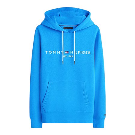 Moletom Tommy Hilfiger Logo Hoody Masculino Azul