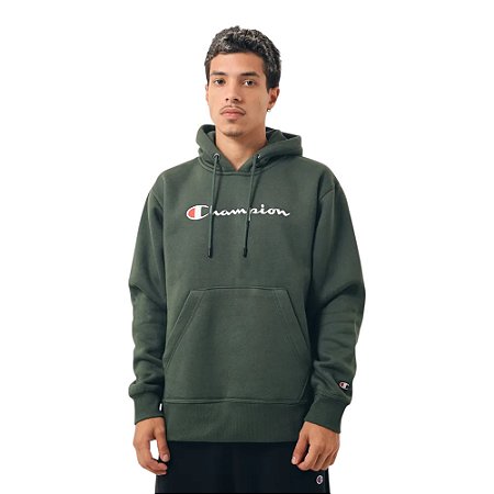 Moletom Champion Canguru Superfleece Script Masculino Verde