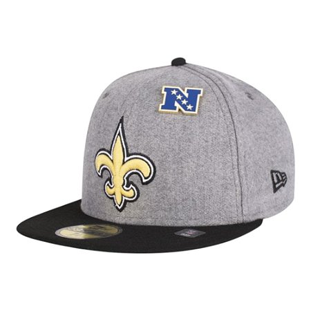 Boné New Era 5950 New Orleans Saints Fechado Cinza