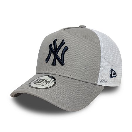 Boné New Era Side Patch Trucker New York Yankees Cinza