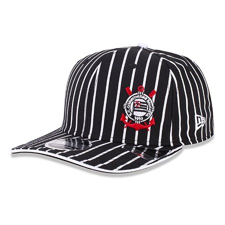 Boné New Era 970 Corinthians Masculino Preto e Branco