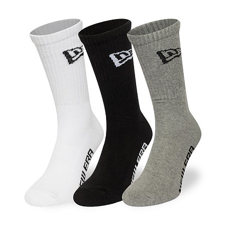 Kit 3 Pares de Meia New Era Cano Longo Sortido