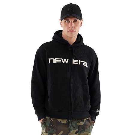 Moletom New Era Canguru Aberto Waffle Hood Masculino