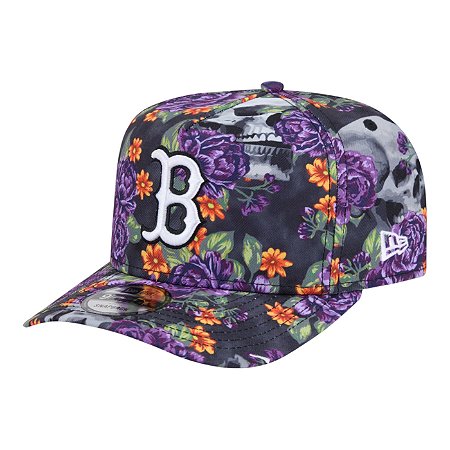 Boné New Era Skull And Roses 950A-Frame Boston Red Sox Roxo