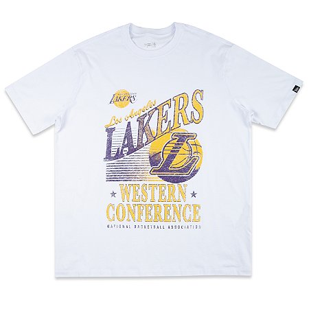 Camiseta New Era Fan Los Angeles Lakers Branco Masculino