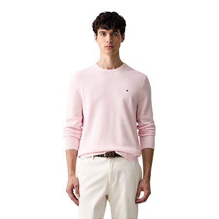 Suéter Tommy Hilfiger Essential Structure Crew Neck Rosa
