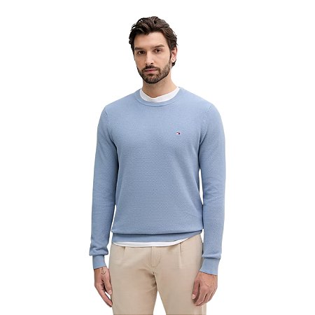 Suéter Tommy Hilfiger Essential Structure Crew Neck Azul