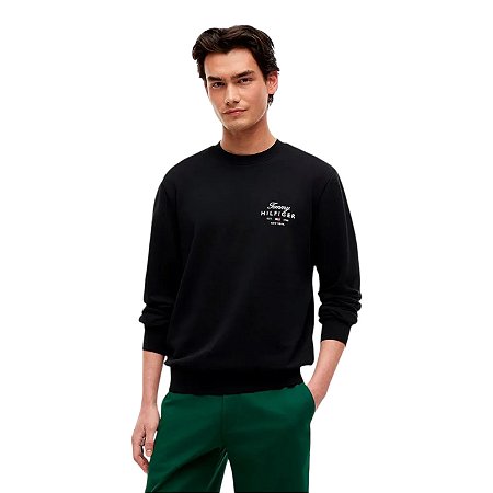 Moletom Tommy Hilfiger Brand Love 1 Preto Masculino