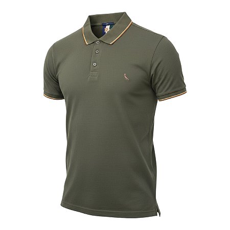 Camisa Polo Reserva Enxuto Novo Friso Masculino Verde Musgo