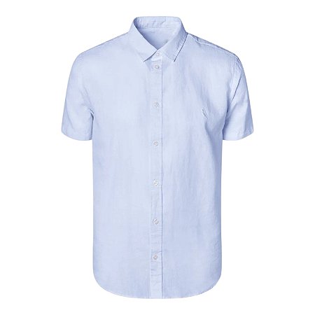 Camisa Social Reserva Mc Linho Pienza Masculino Azul Claro