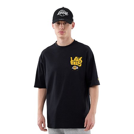 Camiseta New Era Player Los Angeles Lakers Preto