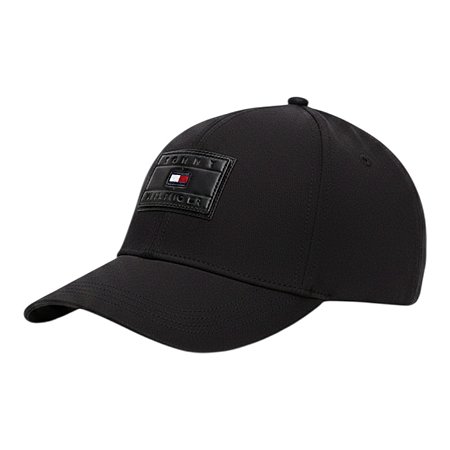 Boné Tommy Hilfiger Flag Gabardine Six-Panel Masculino Preto