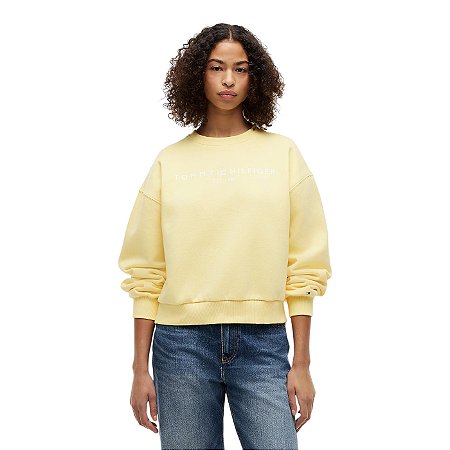 Moletom Tommy Hilfiger Fleece Feminino Amarelo