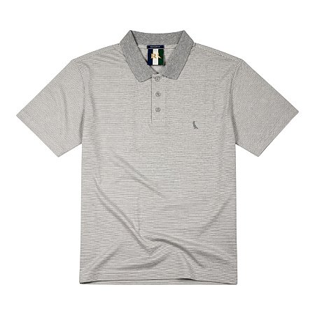 Camisa Polo Reserva Regular Listra Duo Masculino Cinza Claro