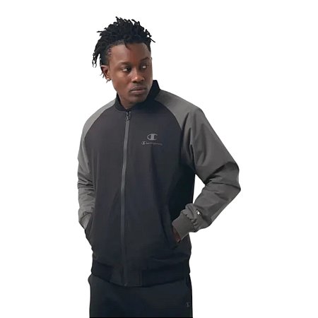 Jaqueta Champion Bomber Raglan Two Tone Preto e Cinza