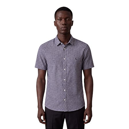 Camisa Social Reserva Manga Curta Linho Pienza Preto