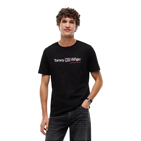 Camiseta Tommy Hilfiger Camiseta Brand Love Preto