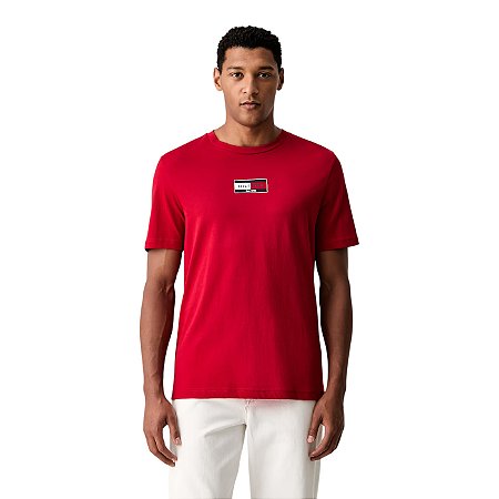 Camiseta Tommy Hilfiger Camiseta Brand Love Flag Vermelho