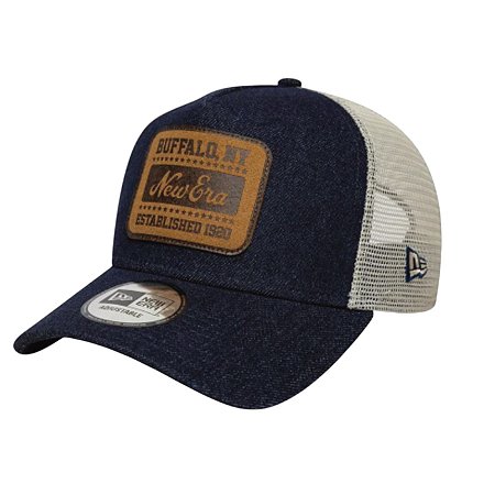 Boné New Era Patch Denim Trucker Dry Azul