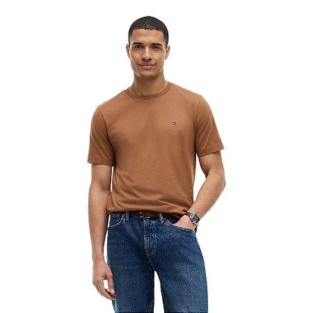 Camiseta Tommy Hilfiger Seasonal Regular Masculino Marrom