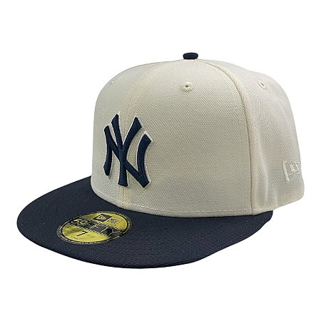 Boné New Era 5950 New York Yankees 2tone Off White e Preto