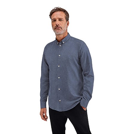 Camisa Social Reserva Manga Longa New Oxford Color Marinho